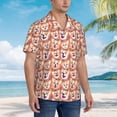 thumbnail image 5 of Balery Corgi Head with Floal Print Men's Hawaiian Shirts Short Sleeve Beach Shirt Relaxed Fit Vacation Button Down Shirts-Large, 5 of 9