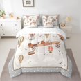 thumbnail image 2 of Castle Fairy Cute Animal Elephant Bedding Comforter Set 7 Pieces for Preppy Child,Transportation Theme Full Bedding Set Lightweight,Cartoon Aircraft Fitted Sheet Flat Sheet,Microfiber Bedroom Decor, 2 of 8