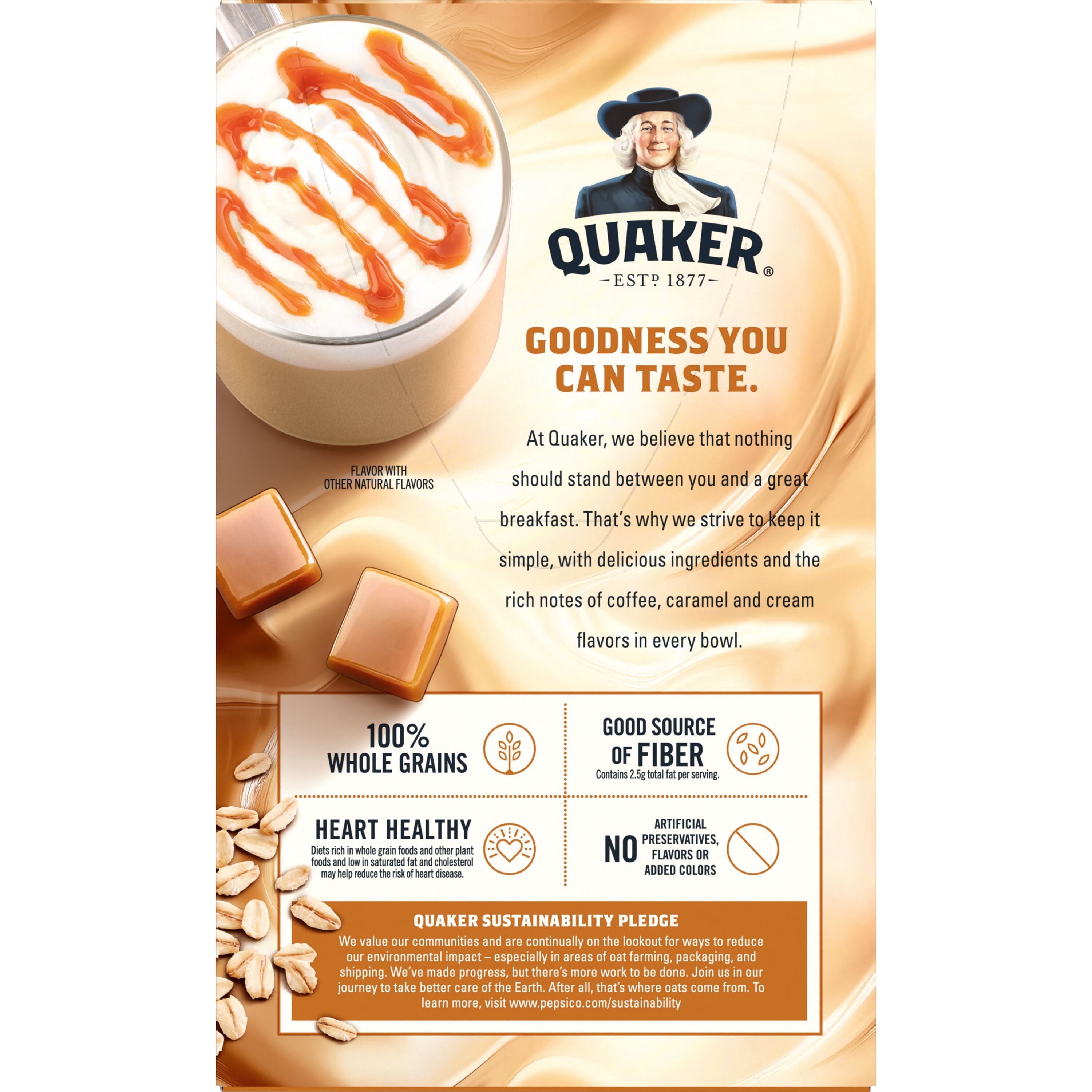 (4 pack) Quaker Caramel Macchiato Flavor Instant Oatmeal, 8 Count, 9.8 Ounce Box