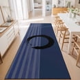 thumbnail image 3 of Hallway Runner Rug 2'x6', Navy Blue Striped Kitchen Runner Rugs Non-Slip Carpet Mats, Black Geometric Vintage Stripes Ombre Bedside Rugs Runners Washable Floor Carpet for Bathroom Laundry Room, 3 of 8