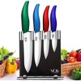 thumbnail image 1 of Juego de cuchillos de cerámica Vos con bloque, 4 piezas, para chef, utilitarios y peladores, 1 of 7