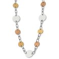 thumbnail image 1 of Collier Pendentif Breloque Perle Station en Acier Inoxydable Rose Jaune Cercle 26,5 Pouces, 1 of 7