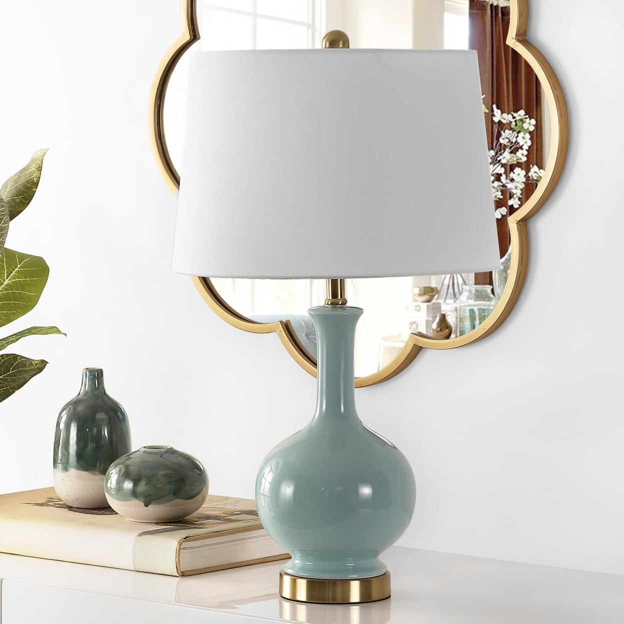 robins egg blue table lamp