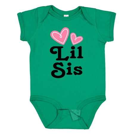 

Inktastic Love Hearts Lil Sis Gift Baby Girl Bodysuit