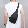 thumbnail image 4 of Waterproof Chest Bag, Large Capacity Fashion Satchel, Multi-Function Shoulder Bag with Keychain Hook Anti-Theft Pocket Machine Washable, Black, 4 of 6