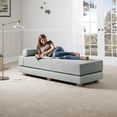 thumbnail image 3 of Jaxx Alon Daybed - Fold-Out Sleeper Chaise with Premium Memory Foam Queen-Size Mattress - Made in the USA - Ice, 3 of 5