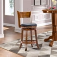 thumbnail image 2 of Bowery Hill 25.5" Contemporary Wood Swivel Bar Stool in Walnut, 2 of 9