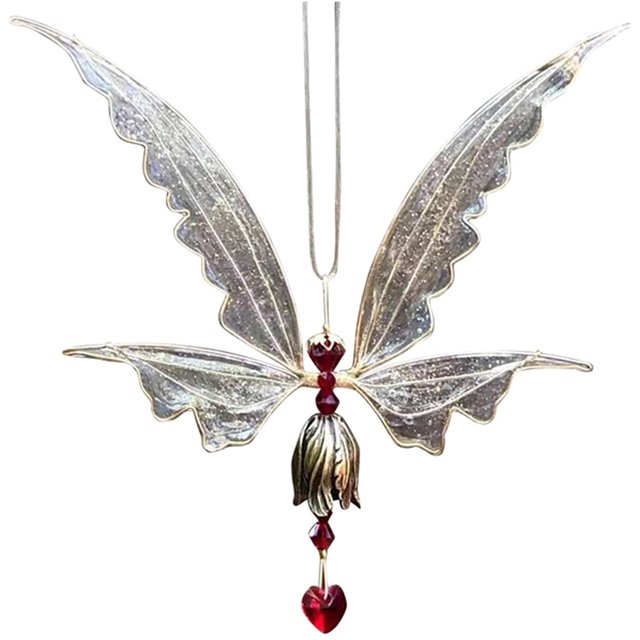 Carillones de viento colgantes de arte de jardín, carillones de viento de ala de mariposa de Ángel de Metal para exteriores, carillones de viento de hadas de mariposa para Patio TUNC Sencillez
