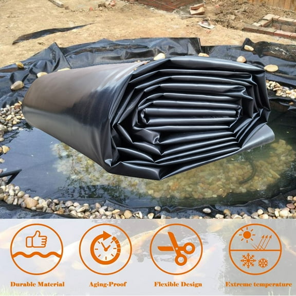 20ft*30ft Fish Pond Liners Gardens Pools HDPE Membrane Reinforced Landscaping Impervious Aquaculture