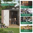 thumbnail image 2 of Clouddwell 10 x 8 FT Shed Outdoor Storage Shed with Double Hinged Large Door, Large Metal Shed with Lockable Door & Sloped Roof for Garden, Patio and Backyard, Brown, 2 of 7