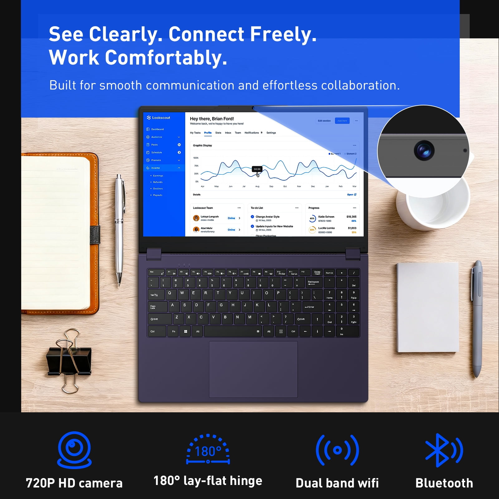 15.6" Touchscreen Laptop,512GB SSD 16GB RAM,Windows 11 Pro,360° Foldable 2 in 1 Laptop Computer,MS Office 365,Intel Core i3(up to 3.4 GHz)Processor,FHD Display
