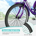 thumbnail image 5 of MOPHOTO Purple Adult Tricycle 7 Speed, 3 Wheel Bike Adult, 24/26 inch Wheels Cruiser Bikes with Cargo Basket for Seniors, Women, Men, 5 of 7