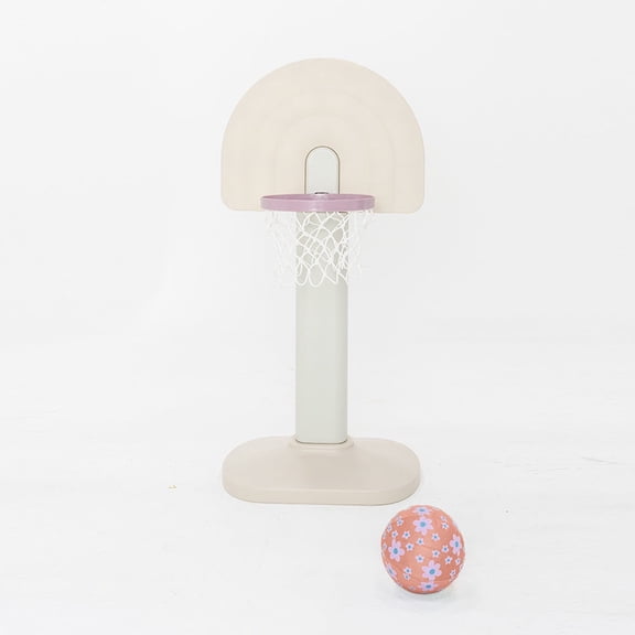 Playsmol Basketball Hoop (Rainbow Purple Rim, Floral Ball)