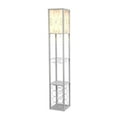 thumbnail image 2 of Simple Designs 62.5" 3-Shelf Etagere Storage & Wine Rack Floor Lamp with LED Bulb, Gray, 2 of 6