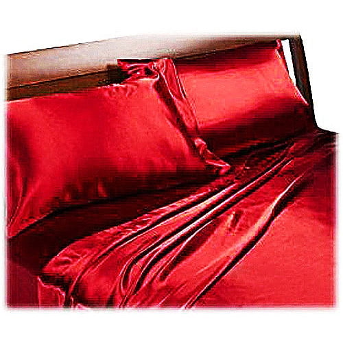 Satin Sheet Set, Red