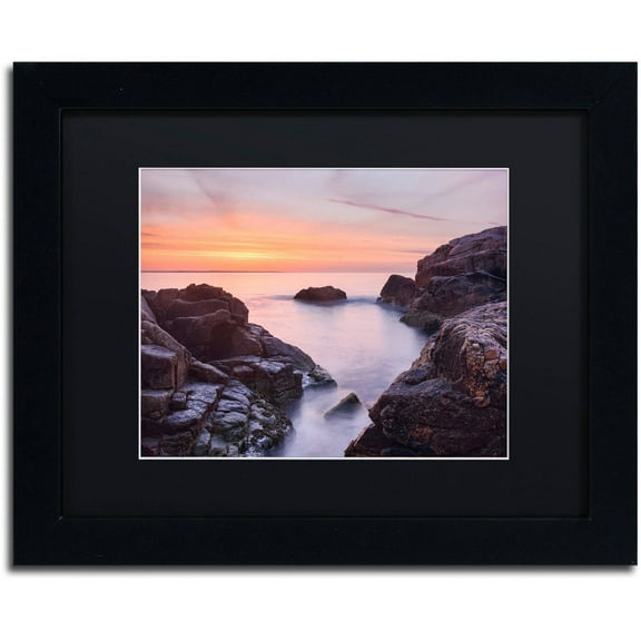 Trademark Fine Art "Between Rocks" Canvas Art by Michael Blanchette Photography Black Matte, Black Frame