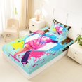 thumbnail image 4 of Castle Fairy Baseball Print Twin Sheets 3pcs, Ice Cream Sundae Pattern Bedding, Pink Blue,1 Fitted Sheet, 1 Flat Sheet and 1 Pillowcase, 4 of 6