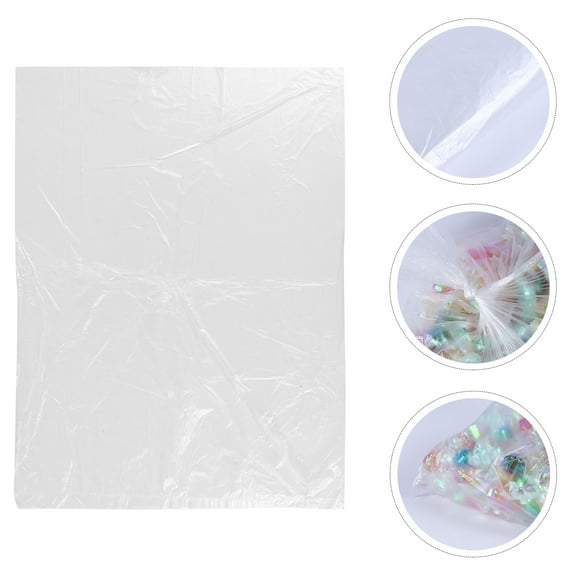 Sparsain 200pcs Clear PE Plastic Disposable Storage Bags Giant Storage Bags