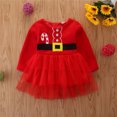 thumbnail image 4 of WUXIAN Toddler Christmas Red Dress Princess Tulle Printed Belt Skirt Princess Dress Infants Baby Sundress Children Cute Dailywear, 4 of 9