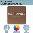 thumbnail image 2 of ADA CENTRAL SIGNS - 6" X6" Maintenance Room Sign - ADA Compliant Tactile Graphics Grade 2 Braille Text Acrylic Wall Sign - Safety and Accessibility IT Room Signs for Office, Hotel, School, & Warehouse, 2 of 7