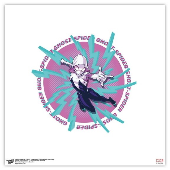Gallery Pops Marvel Comics Spider-Man - Ghost-Spider Bolt Badge Wall Art, Unframed Version, 12" x 12"