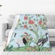 thumbnail image 1 of Fotbe Chinoiserie Floral Palm Tree Manta de Franela Acolchonada con Estampado, Súper Suave y Esponjosa, Extra Grande para Sofá, Cama, Uso Todo el Año-80"x60", 1 of 7