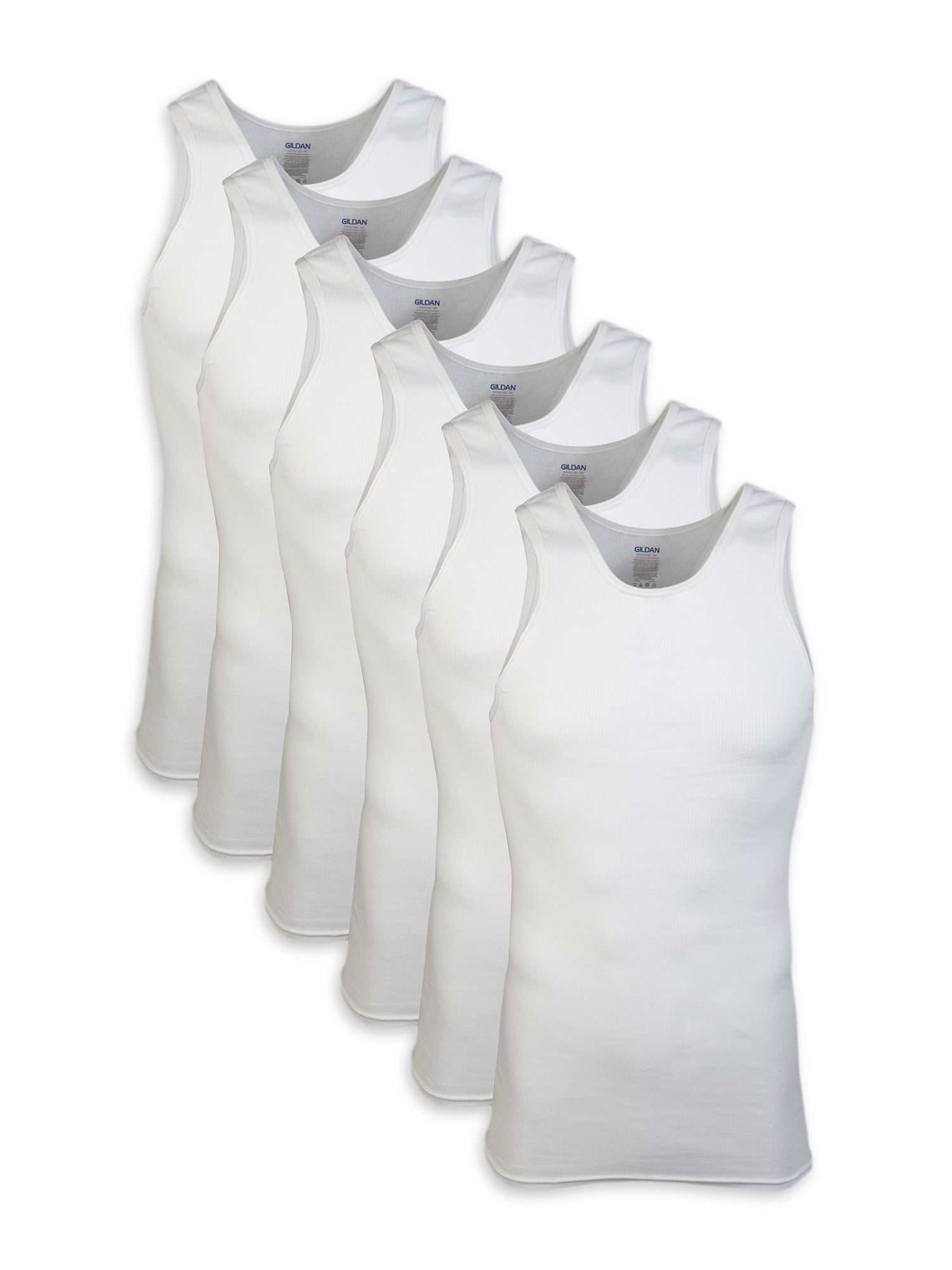 Hanes Undershirt, Ribbed Top Value Pack, Comfortable 100% Cotton Tank Tops for Women, 6-Pack Canottiera, Bianco, S (Pacco da 6) Donna