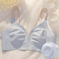 thumbnail image 4 of AOMPMSDX Women'S Comfortable And Traceless Underwear Summer Ultra Thin Style Large Chest Small Shrinking Chest Folding Sagging Bra For Women Blue XXL, 4 of 4