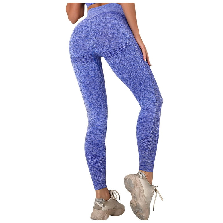 Kayannuo Yoga Pants Women Back to School Clearance Women's Pure Color  Hip-lifting Sports Fitness Running High-waist Yoga Pants Blue 