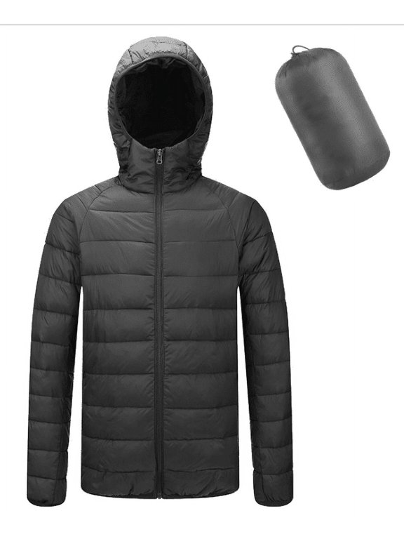HLONK Mens Down Jacket Hooded Packable Down Puffer Jacket Lightweight Water-Resistant Insulated Down Jacket