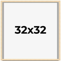 32x32 Frame Beige Real Wood Picture Frame Width 0.75 inches | Interior Frame Depth 0.5 inches |