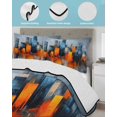 thumbnail image 4 of Blue Burnt Orange Twin XL Size Down Alternative Comforter,Lightweight Comforter Quilt Bedding Set with Pillow Shams Modern Oil Painting Geometric Abstract Bed Comforter Duvet Insert 68"x98", 4 of 7