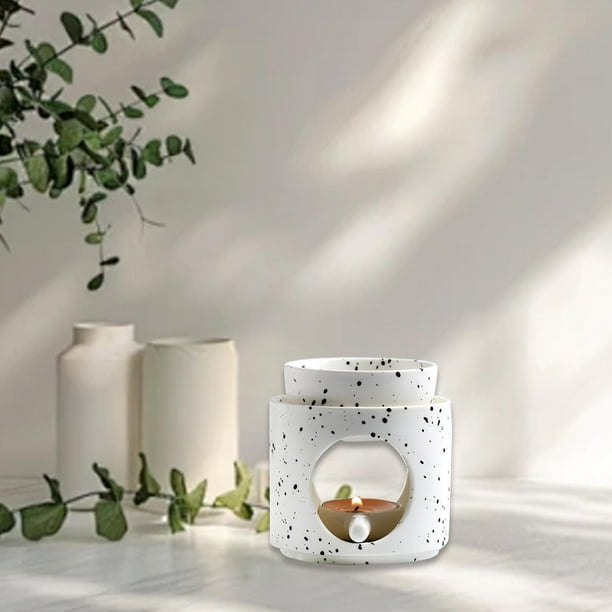 Quemador de aceites esenciales Difusor s Decoración del hogar multiusos Fácil de usar Regalo de inauguración de la casa Portavelas de té Negro BLESIY