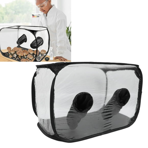Mushroom Grow Tent, PVC Portable Still Air Box Hygienic Foldable for Microbiology