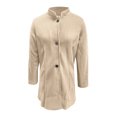 thumbnail image 4 of Fall Jacket for Women 2025 Elegant Stand Collar Singel Wool Solid Outwears Coats Beige, 4 of 4