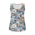 thumbnail image 5 of JSheng Women's Printed Tank Top Sleeveless Loose Camisole for Women Petal Print T-Shirt Casual Comfy Crew Neck Top Army Green M, 5 of 5