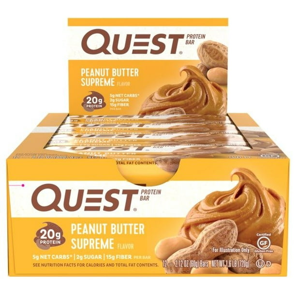 Quest Protein Bar, Peanut Butter Supreme, 20g Protein, 12 Ct