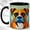 Black, variant on Geometric Boxer Coffee Mug, Colorful Dog Mug, Ceramic 11 oz