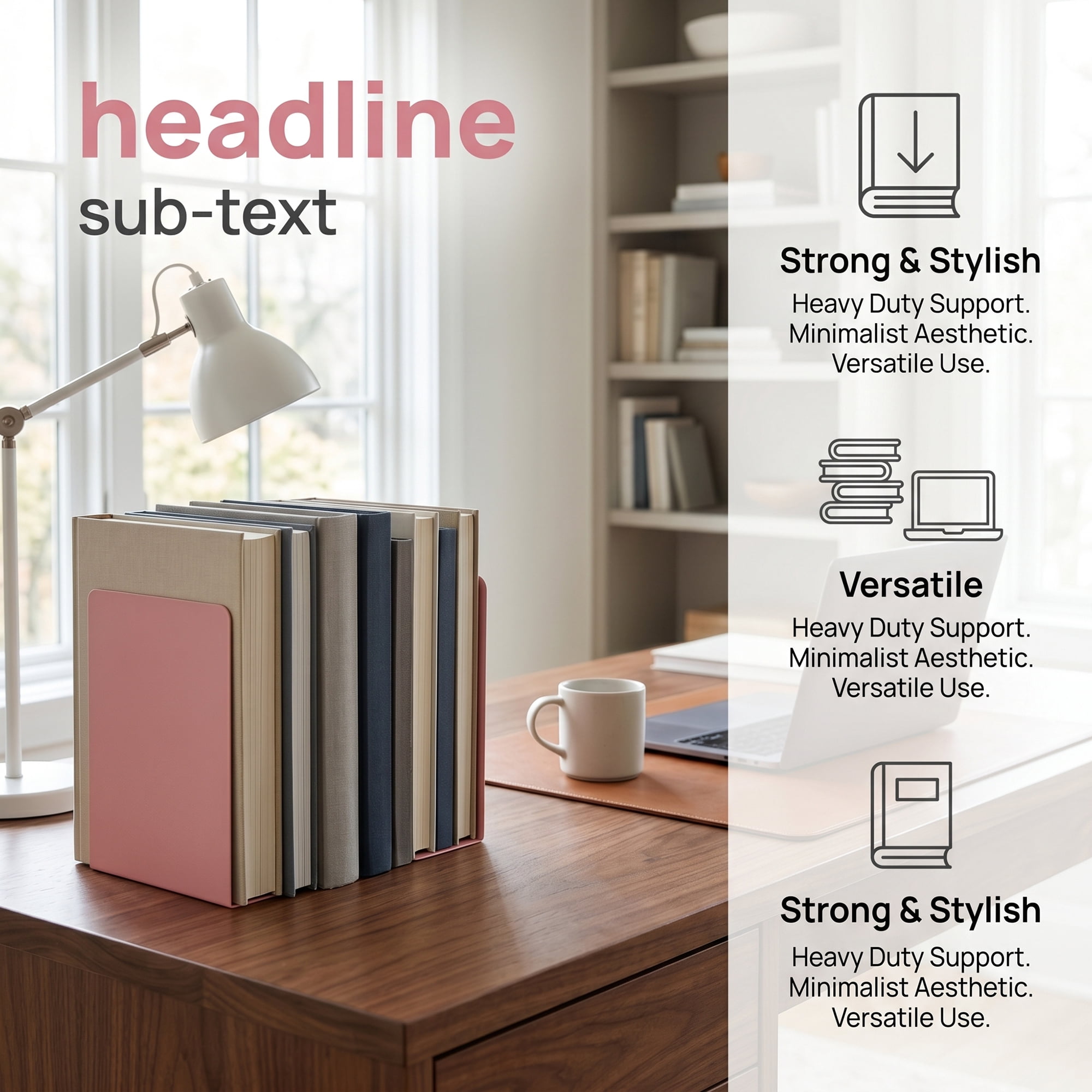 Unique Bargains Expandable L-Shaped Bookends with Compartments Home 2 Pcs Taoyao Pink 5.2"L x 4.1"W x 7.7"H