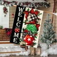 thumbnail image 2 of Christmas House Flag 28 x 40 Inch Double Sided Burlap Winter Red Xmas Ball Ornament Large Yard Flag Holiday Seasonal Yard Outdoor Outside Decoration, 2 of 6