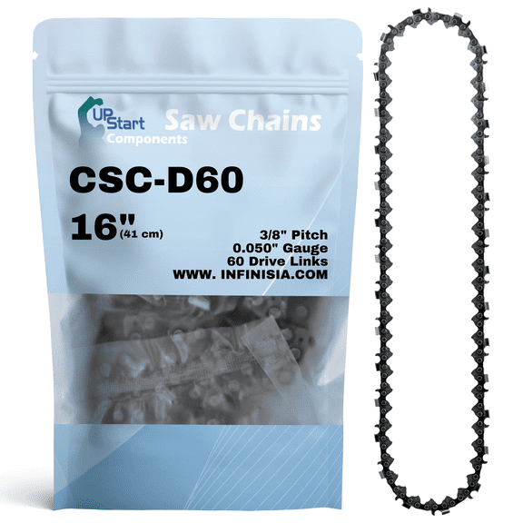 16-Inch Chainsaw Chain Replacement for Pioneer P-285 - D60 (16", 3/8", .050", 60 Drive Links)