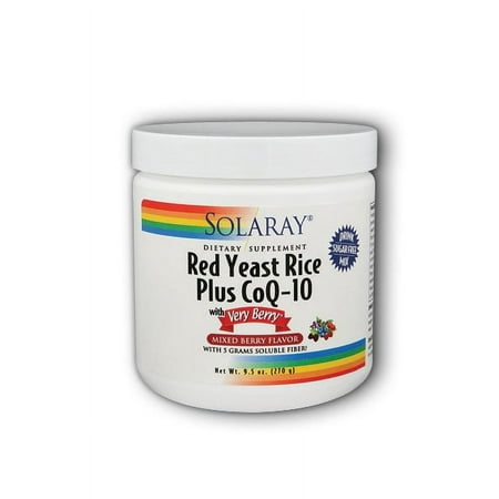 Solaray Red Yeast Rice Plus CoQ-10 Powder, Very Berry, 9.5 Oz
