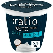 Ratio Yogurt Cultured Dairy Snack, Coconut, 1g Sugar, Keto Yogurt Alternative, 5.3 OZ
