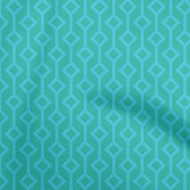 oneOone Polyester Spandex Sky Blue Fabric Geometric Sewing Craft Projects Fabric Prints By Yard 56 Inch Wide