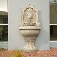 thumbnail image 2 of 52.4" Sandstone Lion Head Floor Fountain, Two-Tier Outdoor Water Feature, Durable Resin Construction, 2 of 6