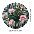 thumbnail image 4 of Elegant Metal Hanging Wind Spinners & Chimes - Beautiful Floral Design with Pink Roses & Red Ornament for Yard & Garden Decor, 4 of 6