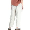 thumbnail image 4 of Women's Linen Ankle Pants Capris Cropped Tapered Trousers with Pockets White L, 4 of 4