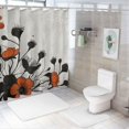 thumbnail image 7 of Orinice Flowers Bathroom Decor Set with Hooks, Colorful Luxurious Graphic Print Polyester Fabric Fashion Shower Curtain, 100% Waterproof, Easy to Install, Machine Washable - 100% Polyester Fiber 60x72, 7 of 7
