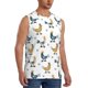 thumbnail image 2 of Fotbe Farm Roosters Men's Camiseta sin Mangas Estampada para Hombres, Playera Casual para Gimnasio, Entrenamiento, Playa-3X-Large, 2 of 7