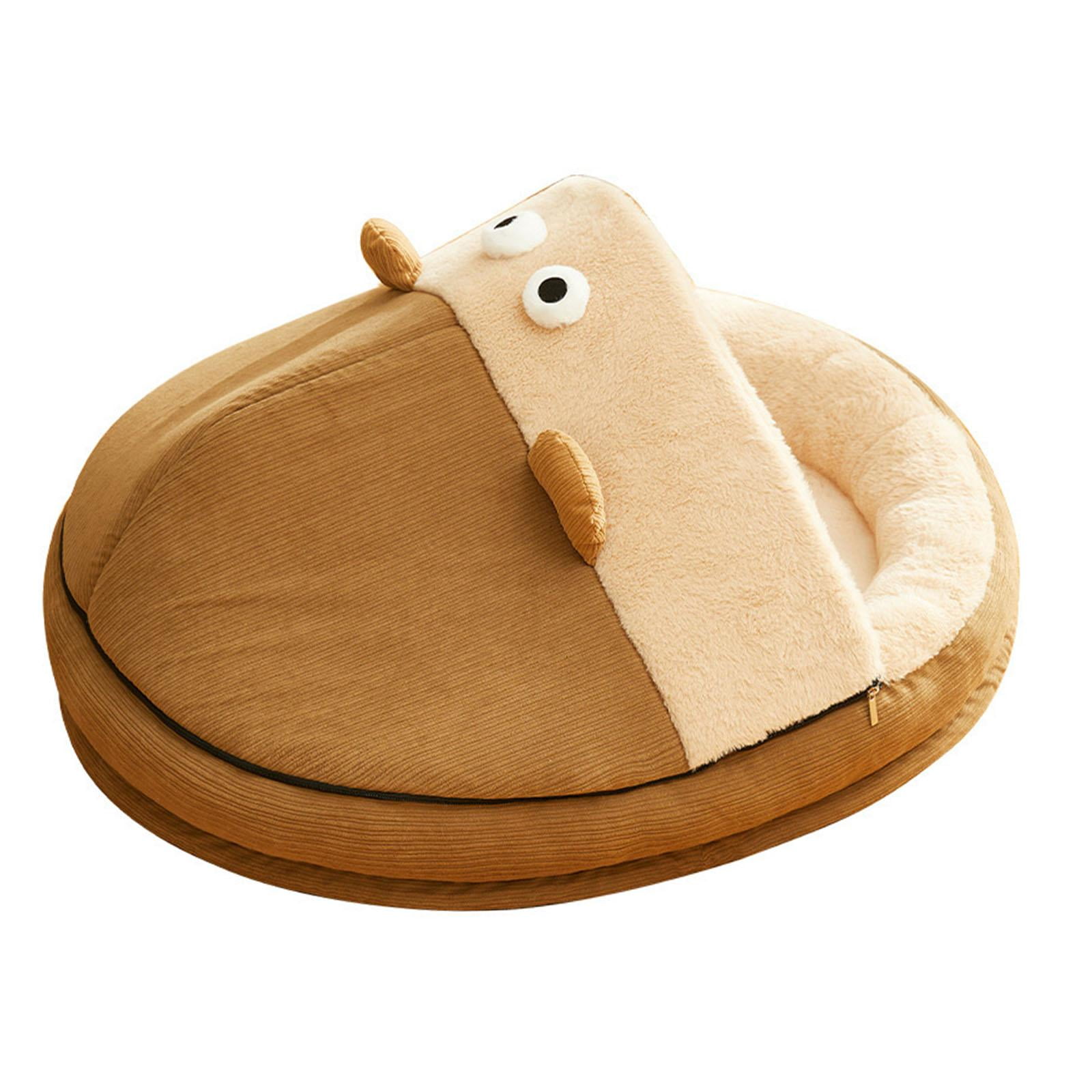 Cama Cueva Para Gatos Con Forma De Monstruo - Felpa Cálida, Cojín Extraíble, Base Antideslizante